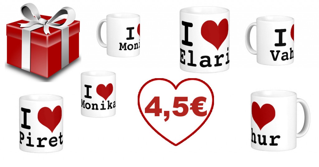 Sõbrapäevaks I love kruus NetiKink e-poest